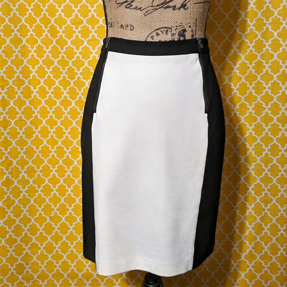 Black/ White mini skirt zippers BODYCON work